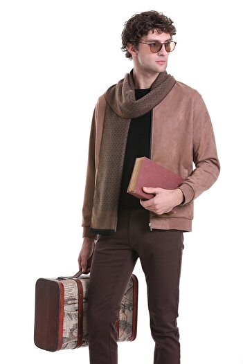 Hatemoğlu Εποχιακό παλτό Tan Regular Fit Straight Bomber Collar
