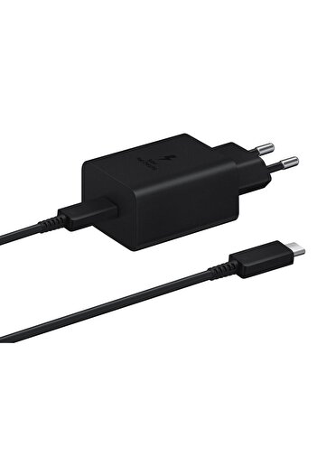 Saythink Samsung Galaxy S24 Ultra  Uyumlu 45W Süper Hızlı Type-C Şarj Cihazı Adaptör Siyah