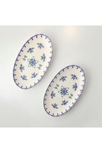 Güral Porselen Elıps 2 Piece 25 Cm Bone Boat Plate - 1654