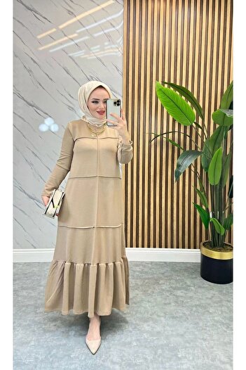 modasindoma women's ribbed detailed dress