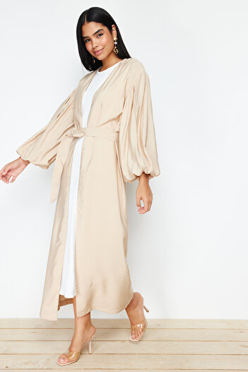 Trendyol Modest Πέτρινη ζώνη μακρύ υφαντό Καπάκι &amp; Ferace &amp; Abaya TCTSS24KF00001