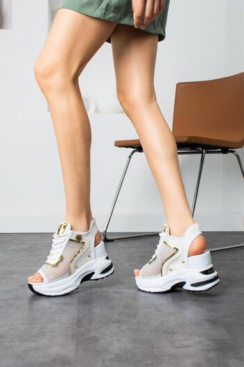 nuaA Nua Shoes Fashion Mesh High Sole Sandals 10 cm Heeled Sandals