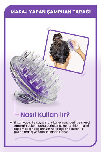Morfose Saç Bakım Fırçası, Saç Derisine Masaj Yapan Şampuan Tarağı, Duş Fırçası