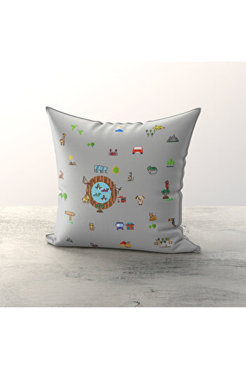 Talia Home Cute Nature Patterned Children's Room 3-Piece Throw Pillow Cover TLAKR-193