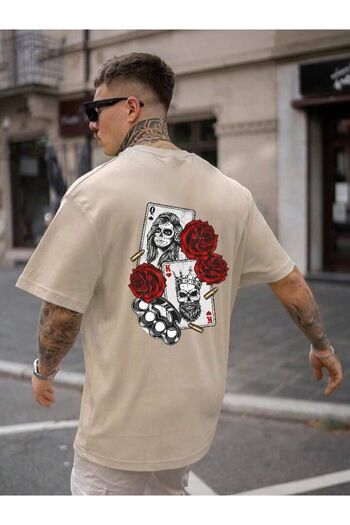 BENROMA Skull Printed Oversize Unisex T-Shirt