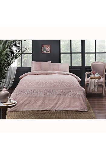 Taç Leona Ranforce Single Duvet Cover Set Pink