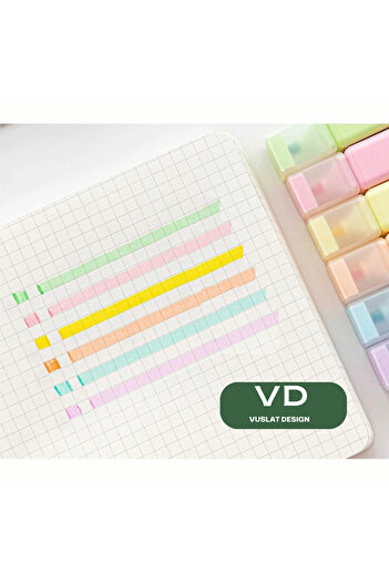 Vuslat Design Chosch Pastel Highlighter 6 Pieces Pastel Marker Highlighter