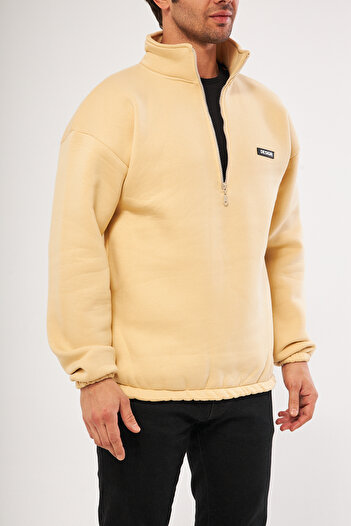 GHASSY CO. Ghassy Co. Men's Half Zipper Oversize Waist and Sleeve Elastic Fleece Inside Sweatshirt