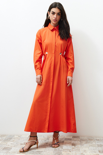 Trendyol Modest Αξεσουάρ με πλακάκια στη μέση Λεπτομερές υφασμένο πουκάμισο TCTSS24EB00142