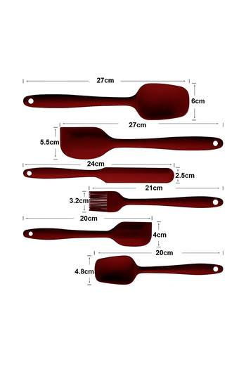 Carat Home Isıya Dayanıklı Yanmaz Yapışmaz Silikon Spatula Seti 6 Parça Siyah