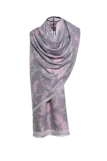 MAWLANA CASHMERE & SILK MODAL CASHMERE JACQUARD SHAL (FLOWERY)