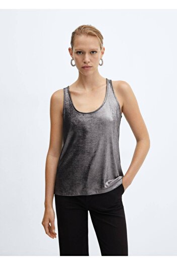 MANGO Woman Foiled Strap Blouse