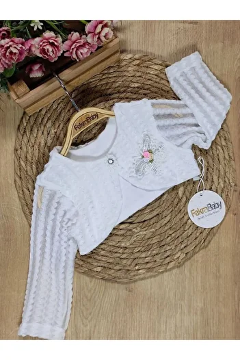 FEKRA BABY Baby Girl White Bolero