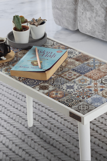 bluecape Esperanza 62x32cm Doğal Masif Seramik Zigon Yan Sehpa