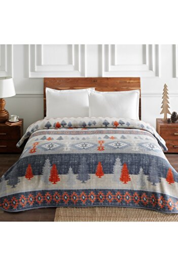 Taç Somers Blue Double Size Polyester Blanket