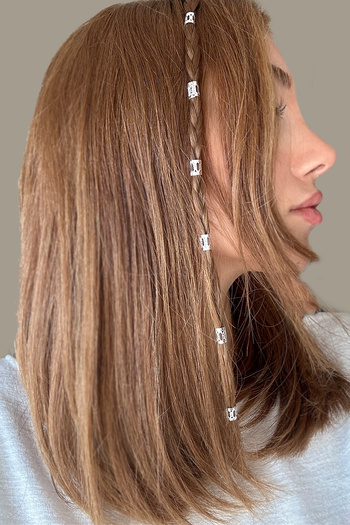 New Obsessions Carosel Hair Beads Clemă de împletitură de culoare argintie