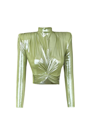 Gira official Bluză scurtă cu mâneci lungi căptușită verde metalizat