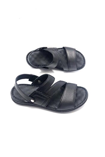 UMUT AYAKKABI Genuine Leather Full Orthopedic Massage Men's Sandals