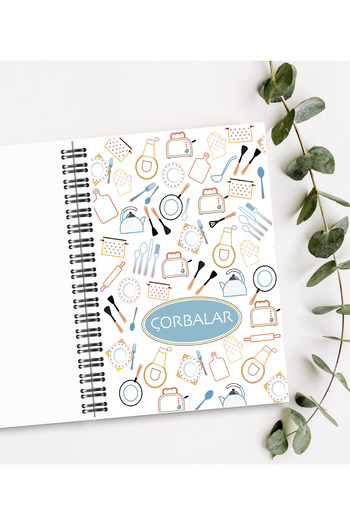 Bizim Dijital Recipe Book, Composed of Five Sections, 100 Sheets, 148x210, Notebook