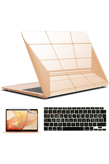 NovStrap Apple Macbook Air 13 بوصة M1 Chip A2337 متوافق مع الجزء العلوي اللامع + حافظة لوحة مفاتيح سوداء + فيلم