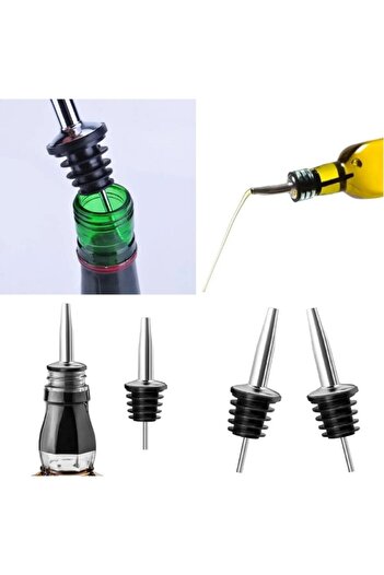 EMBazaar 2 Pcs Steel Oil Stopper - Bottle Pourer for Wine Bottle, Lug Nut, Vinegar and Sauce Dispenser Stopper Oil Pot Spout