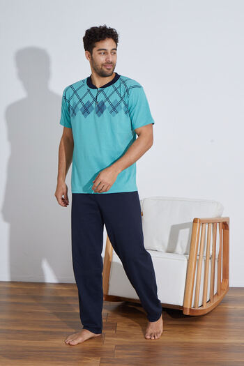 Ayans Pijama Combed Cotton Men's Single Jersey (Summer) Pajama Set