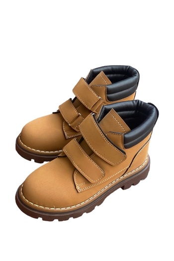 Arzen Children's Tan Velcro Orthopedic Comfortable Anti-Slip Sole Cat Boots