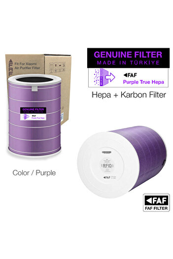 FAF FİLTRE - 2S Purple True Hepa 14 Filtre Xiaomi Mi Air Purifier 2S Model: AC-M4-AA Uyumlu Özel Seri Filtre