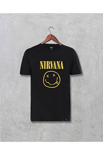 Pisa Art Μπλουζάκι Unisex Μαύρο Nirvana Classic με στάμπα με λογότυπο