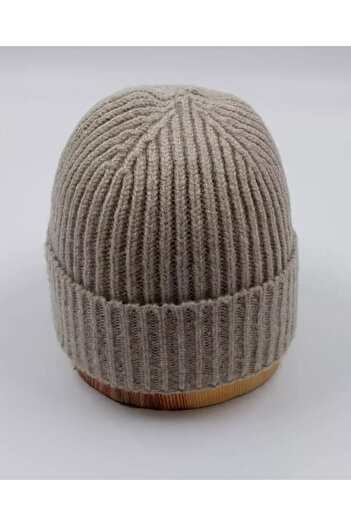 BALIENTE Unisex Corded Beret - Dark Beige Wool