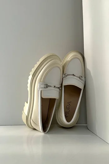 Mupa Shoes Жіночі мокасини бежево-білі