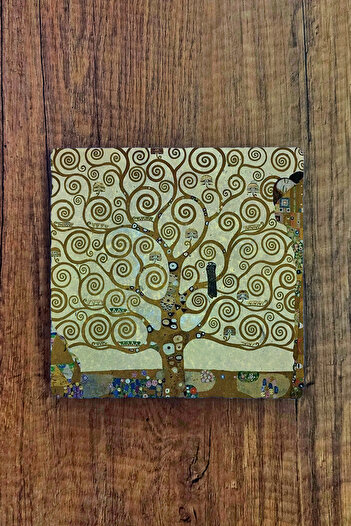 Begoloni Stone Decor Gustav Klimt Works Printed 15X15Cm Natural Stone Trivet - Presentation Plate