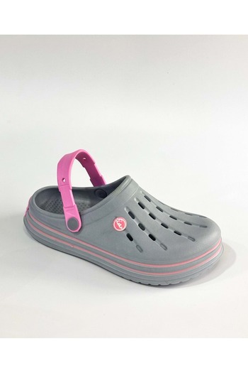 Akınal Bella Gray Pink Women's Hospital Home Cross Closed Front Eva Slippers - Gray - 36