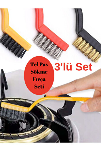 EMBazaar 3 Pieces Cooker Oven Barbecue Grill Airfryer Cleaning Wire Rust Removal Brush 3 Pieces Oil Cleaning Brush