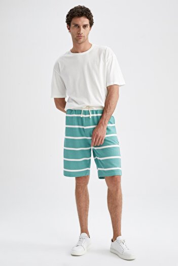 DeFacto Comfort Fit Striped Cotton Shorts X3219az22sm