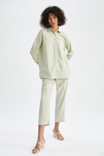 DeFacto Regular Fit Flexible Waist Ankle Length Trousers X6450az22sm