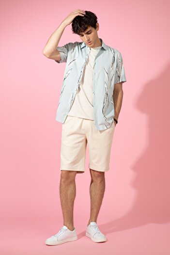 DeFacto Modern Fit Printed Short Sleeve 100% Cotton Shirt Y3260az22hs