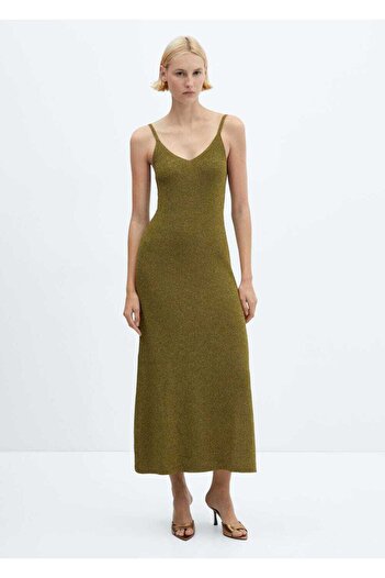 MANGO Woman Long dress with Lurex fabric