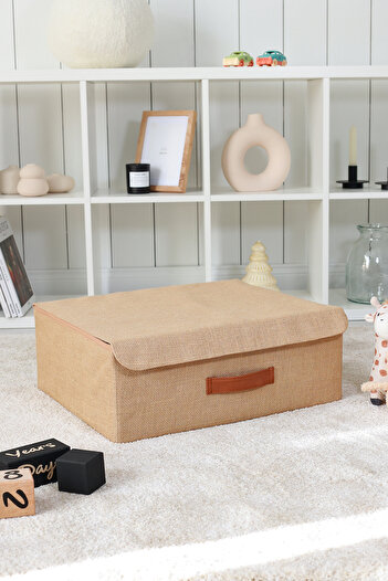 REKHOME 48x40x19 In-Cabinet Laundry and Toy Organizer Folding Storage Box with Jute Lid - Storage Bag