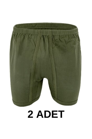 marufshop 2 Pieces Men's 100% Cotton Argentina Combed Cotton Boxers Army Green (65 Kilo-115 Kilo)