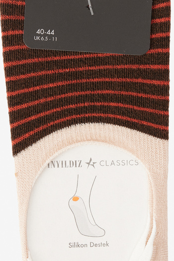 ALTINYILDIZ CLASSICS Men's Beige-Coffee Single Silicone Supported Viscose Flexible Ballerina Socks