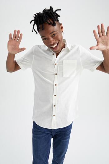 DeFacto Slim Fit Basic Short Sleeve Shirt