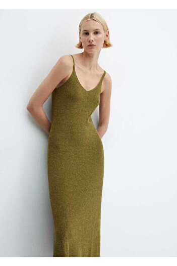 MANGO Woman Long dress with Lurex fabric