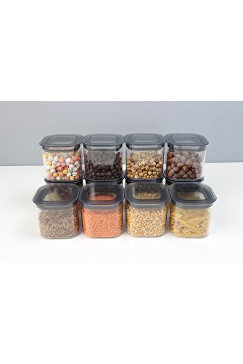devigo 12 Pieces 0.5 Lt Stackable Crystal Vacuum Food Container 0.5 Lt Vacuum Storage Container