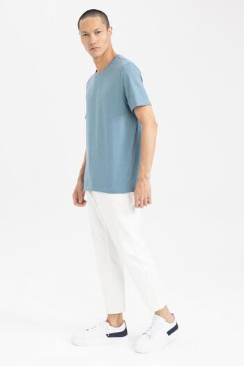 DeFacto Regular Fit Crew Neck Basic Βαμβακερό κοντομάνικο T-shirt M7667az23sp