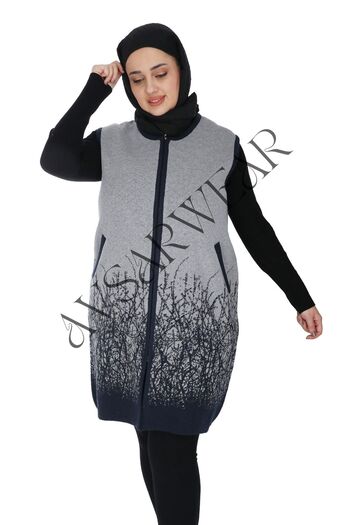 AVSARWEAR Patterned Plus Size Mother's Vest with Pockets AVS-D1701234419
