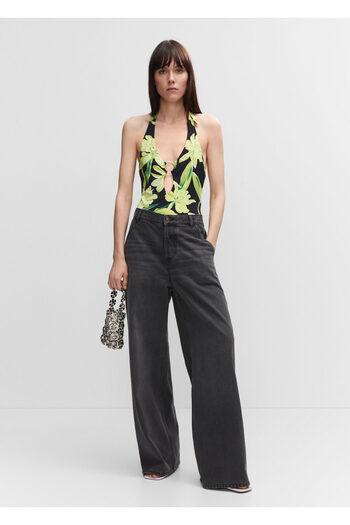 MANGO Woman Black Denim Women's Trousers47028650