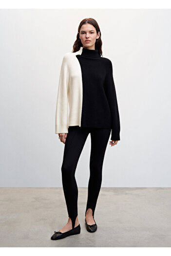 MANGO Woman Two-Color Turtleneck Sweater