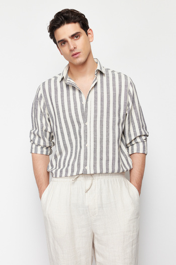 Trendyol Collection Труси антацидні смугасті Regular Fit Gomlek TMNSS24GO00048