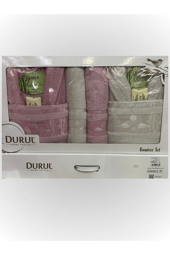 Durul Çift Kişilik Bambu Bornoz Seti (Sabun Hediyeli)